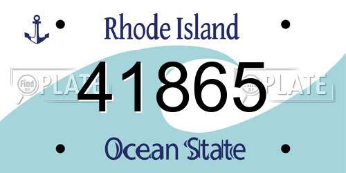 41865 Rhode Island License Plate