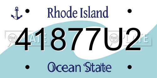 41877U2 Rhode Island License Plate