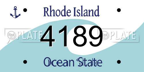 4189 Rhode Island License Plate