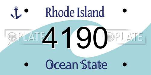 4190 Rhode Island License Plate