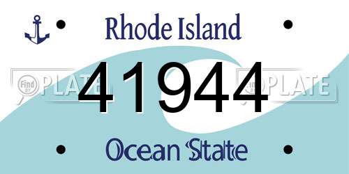 41944 Rhode Island License Plate