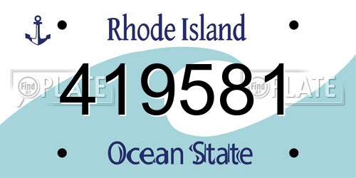 419581 Rhode Island License Plate