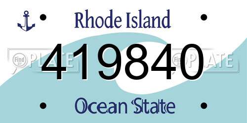 419840 Rhode Island License Plate