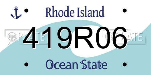 419R06 Rhode Island License Plate