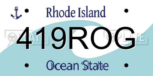 419ROG Rhode Island License Plate