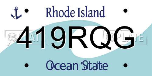 419RQG Rhode Island License Plate
