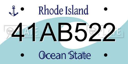 41AB522 Rhode Island License Plate