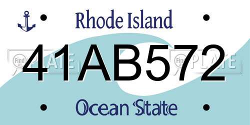 41AB572 Rhode Island License Plate