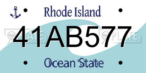 41AB577 Rhode Island License Plate
