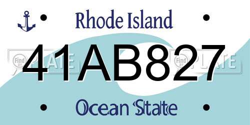 41AB827 Rhode Island License Plate