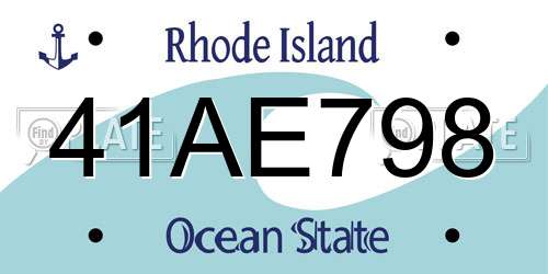 41AE798 Rhode Island License Plate