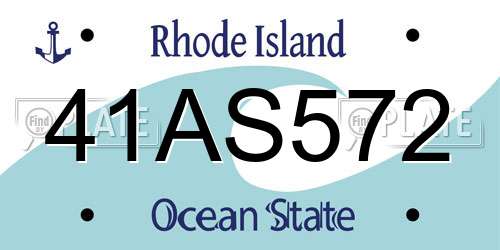 41AS572 Rhode Island License Plate