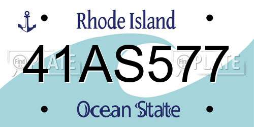 41AS577 Rhode Island License Plate