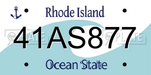 41AS877 Rhode Island License Plate