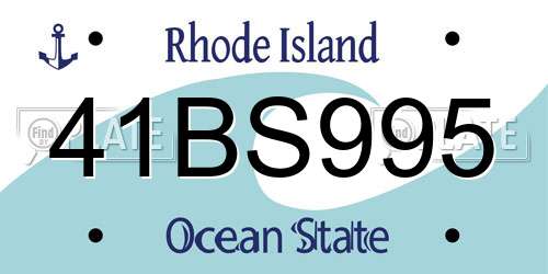41BS995 Rhode Island License Plate