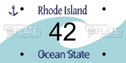 42 Rhode Island License Plate