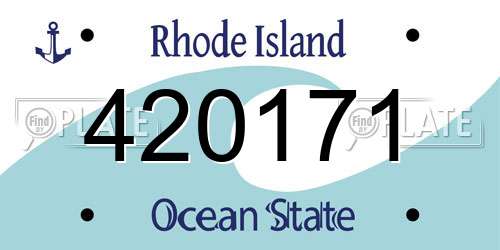 420171 Rhode Island License Plate