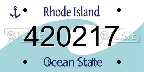 420217 Rhode Island License Plate