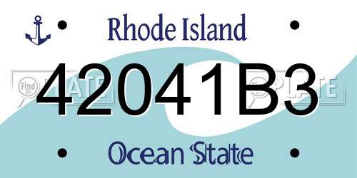 42041B3 Rhode Island License Plate
