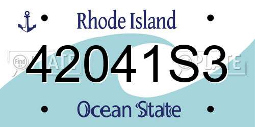 42041S3 Rhode Island License Plate