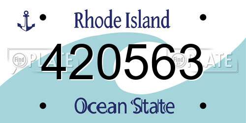 420563 Rhode Island License Plate