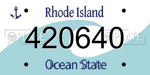420640 Rhode Island License Plate