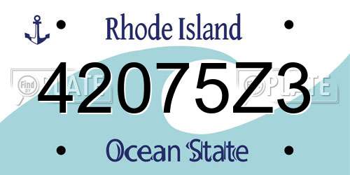 42075Z3 Rhode Island License Plate