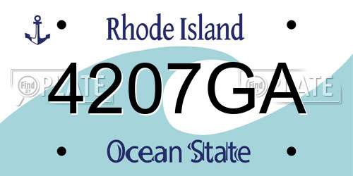4207GA Rhode Island License Plate