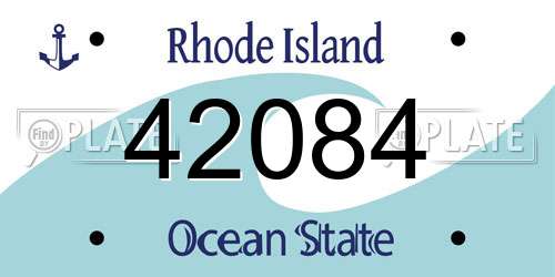 42084 Rhode Island License Plate