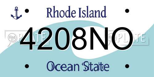 4208NO Rhode Island License Plate