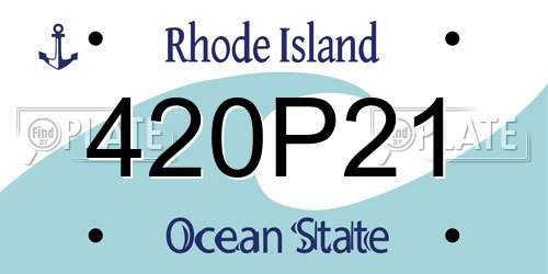 420P21 Rhode Island License Plate
