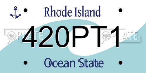 420PT1 Rhode Island License Plate