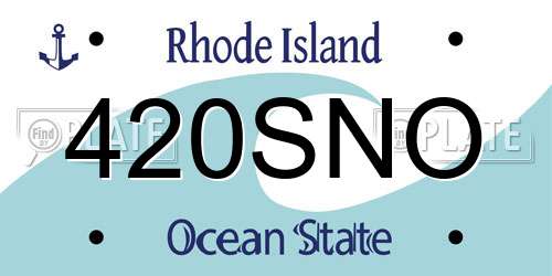420SNO Rhode Island License Plate