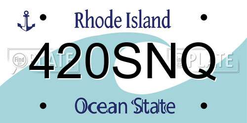 420SNQ Rhode Island License Plate