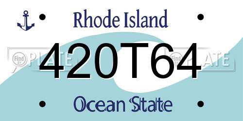420T64 Rhode Island License Plate