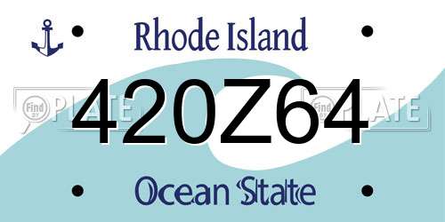 420Z64 Rhode Island License Plate