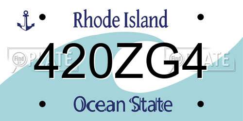 420ZG4 Rhode Island License Plate