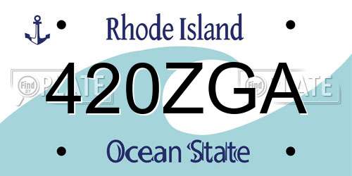 420ZGA Rhode Island License Plate