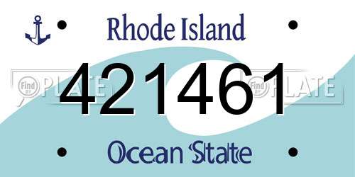 421461 Rhode Island License Plate