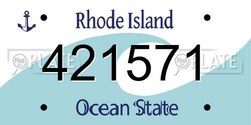 421571 Rhode Island License Plate