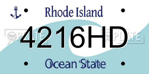4216HD Rhode Island License Plate