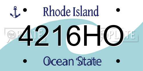 4216HO Rhode Island License Plate