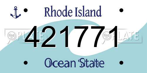421771 Rhode Island License Plate