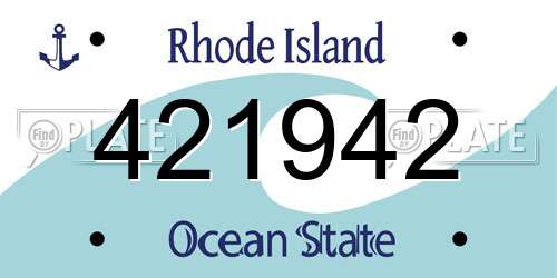 421942 Rhode Island License Plate