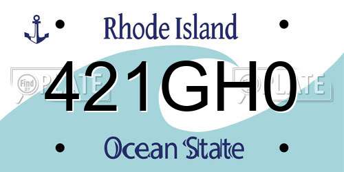 421GH0 Rhode Island License Plate