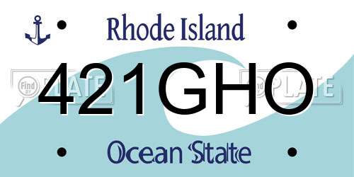 421GHO Rhode Island License Plate