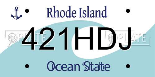 421HDJ Rhode Island License Plate