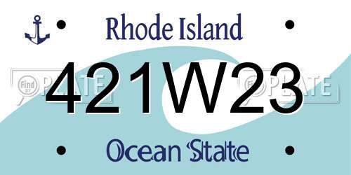 421W23 Rhode Island License Plate