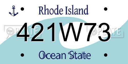 421W73 Rhode Island License Plate