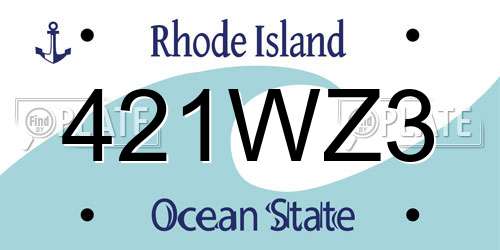 421WZ3 Rhode Island License Plate